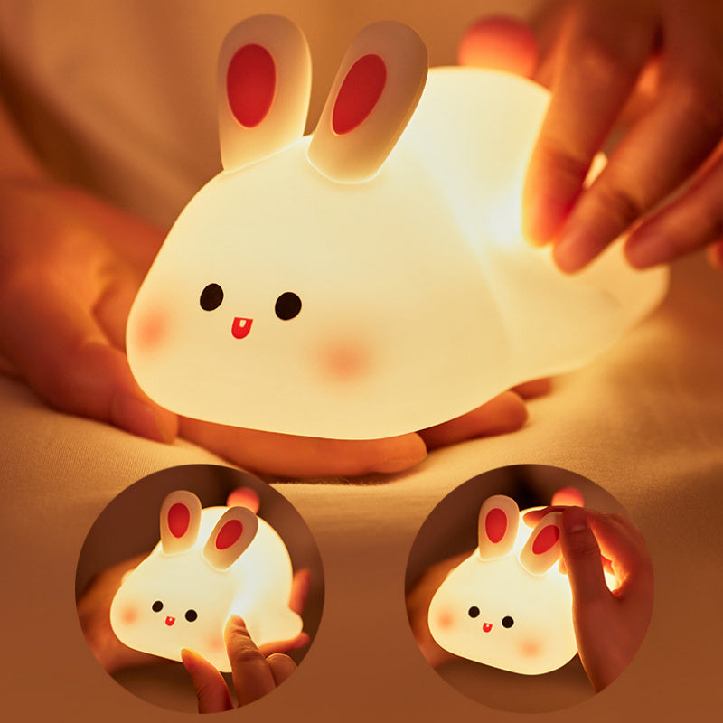 Veilleuse LED Tactile Enfant – Lapin Mignon en Silicone