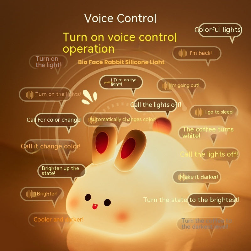 Veilleuse LED Tactile Enfant – Lapin Mignon en Silicone