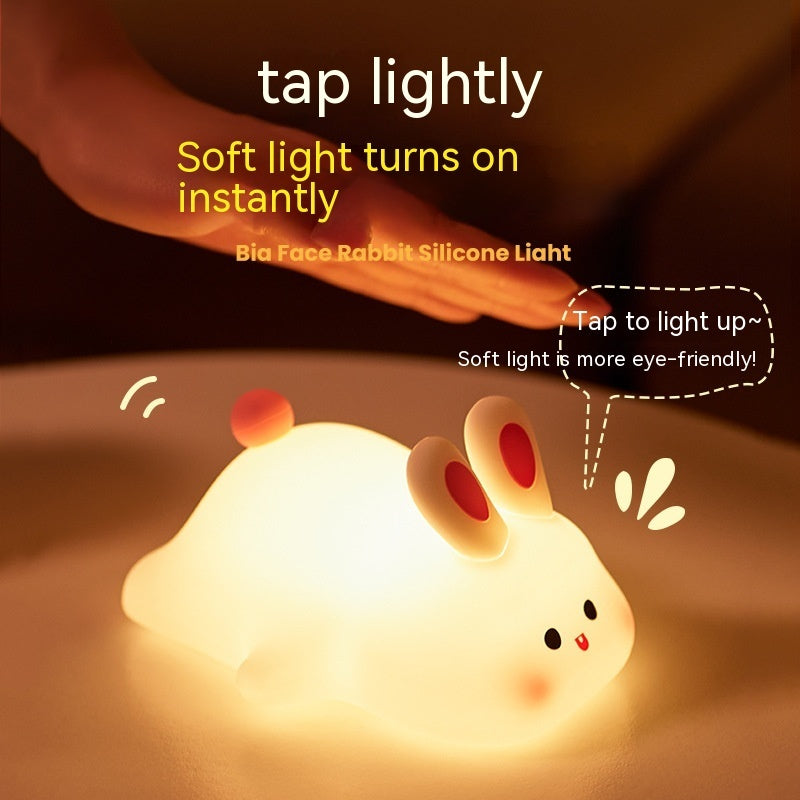 Veilleuse LED Tactile Enfant – Lapin Mignon en Silicone