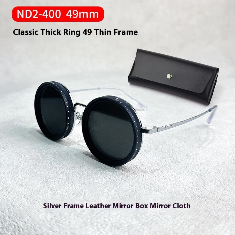 Lunettes de Soleil Rétro Polarisées ND9 – Rondes, Réglables, Unisexe – Anti-UV