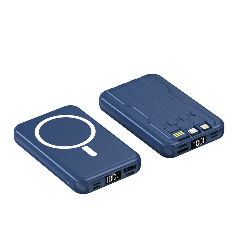 Batterie Externe 10000mAh – Recharge Sans Fil et Filaire, Aspiration Magnétique