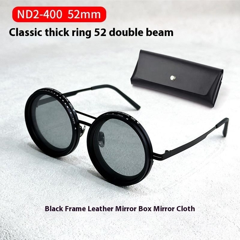 Lunettes de Soleil Rétro Polarisées ND9 – Rondes, Réglables, Unisexe – Anti-UV