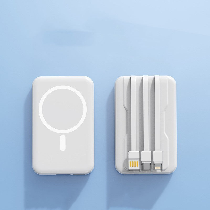 Batterie Externe 10000mAh – Recharge Sans Fil et Filaire, Aspiration Magnétique