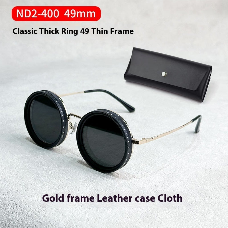 Lunettes de Soleil Rétro Polarisées ND9 – Rondes, Réglables, Unisexe – Anti-UV
