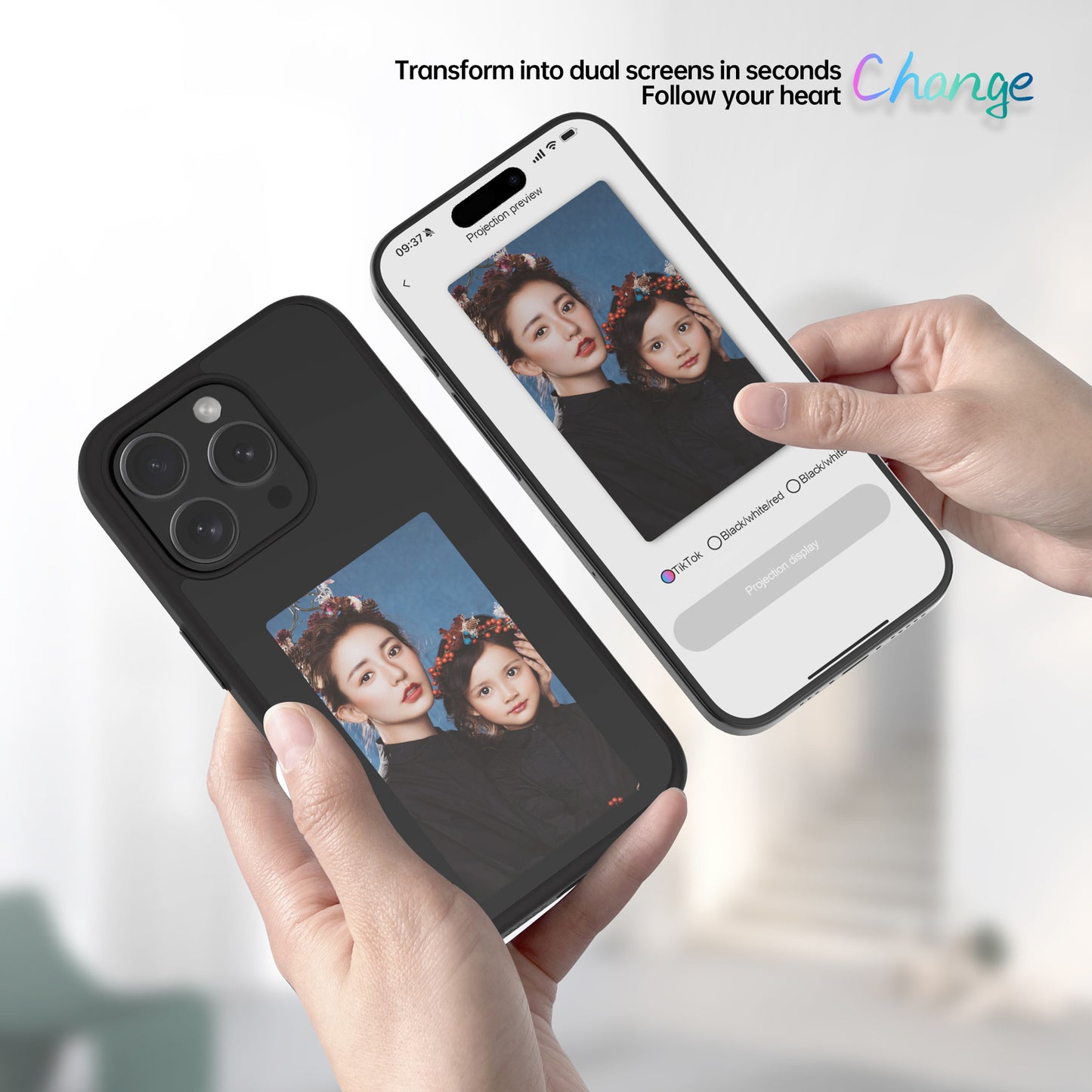 Coque intelligente à écran E-Ink pour téléphone