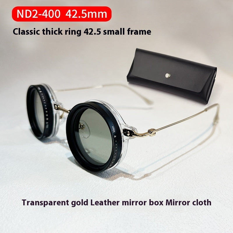 Lunettes de Soleil Rétro Polarisées ND9 – Rondes, Réglables, Unisexe – Anti-UV