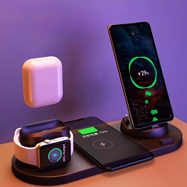 Station chargeur Rapide pour iPhone, Montre, Écouteurs et Plus